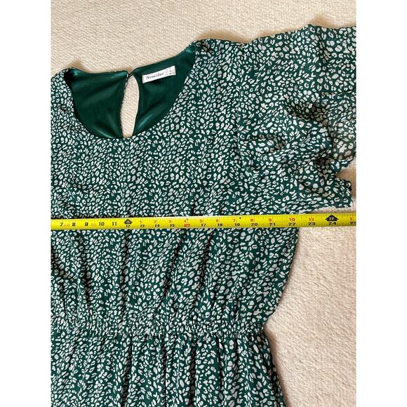 Nemidor Women's Layer Ruffle Animal Print Elastic Waist Short Sleeve Dress 18 - Picture 14 of 16